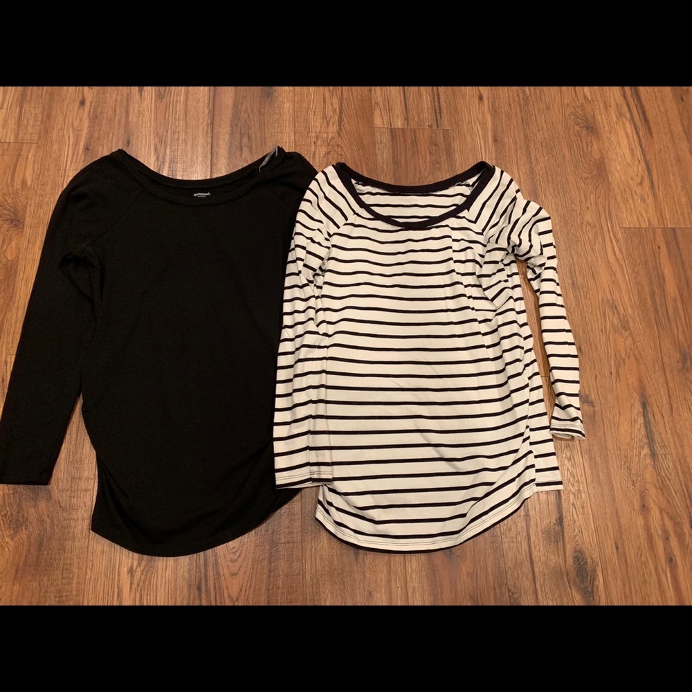 Bundle two long sleeve maternity shirts